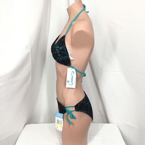 California Waves Triangle Eyelet Detail Bikini (E) - Picture 2 of 6